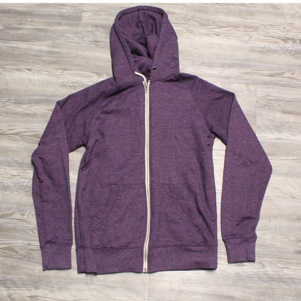 BDG Men's XS Hoodie Purple Heathered Marl Full Zip Long Sleeve Sweatshirt